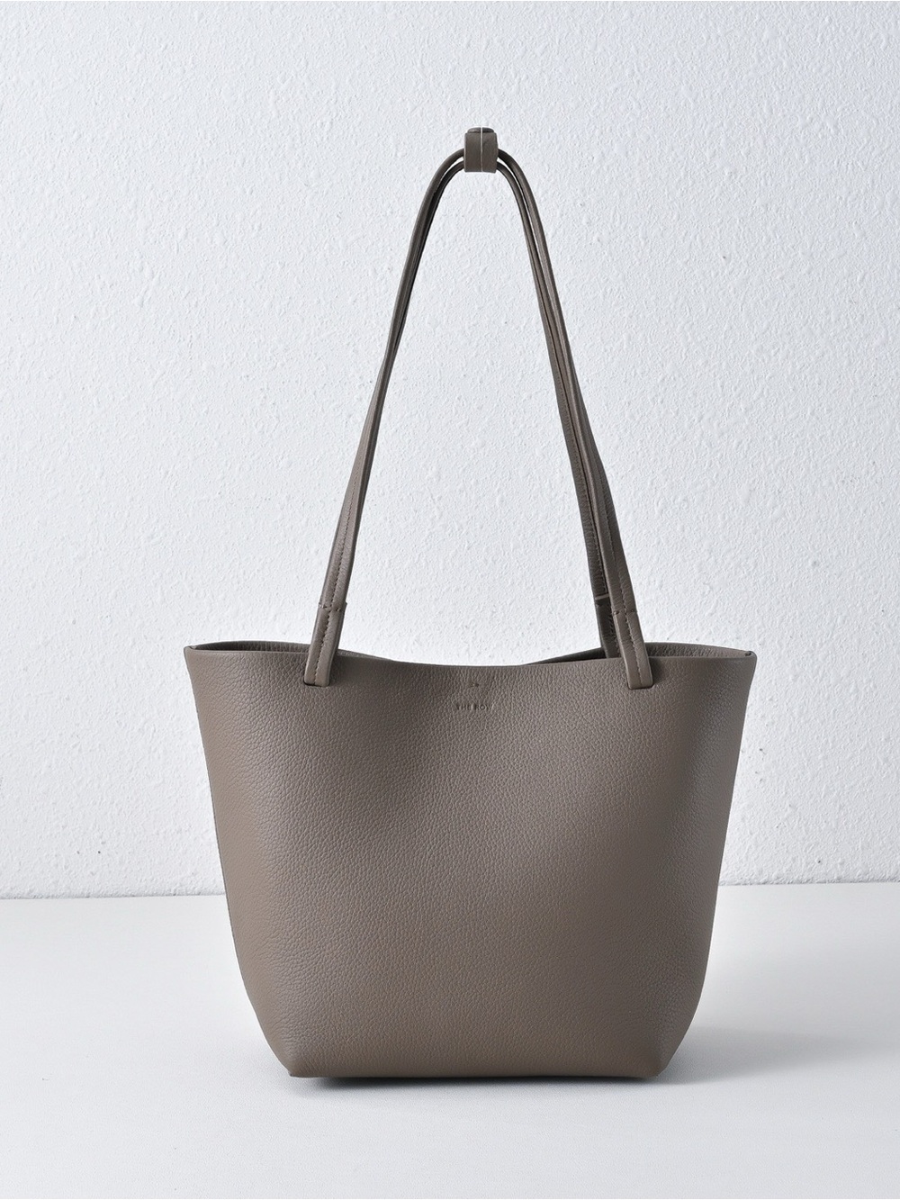 The Row Taupe Leather Pebbled Tote